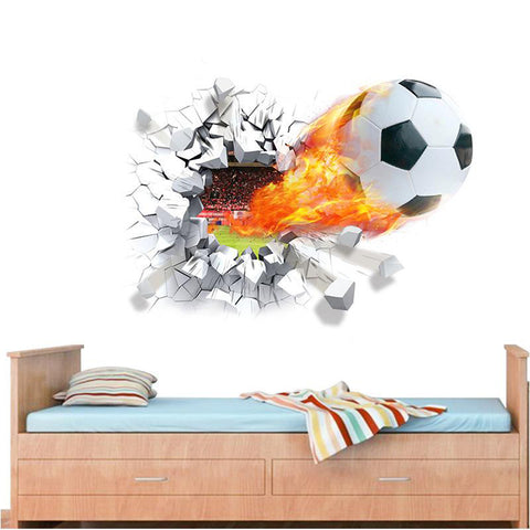 Blazing Soccer Ball Wall Stickies